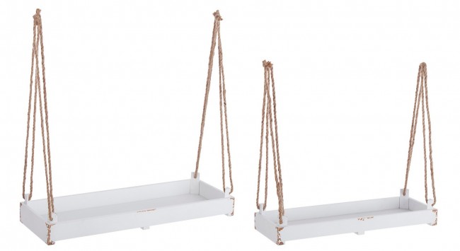 2x Set2 Vassoio Sospeso Ashley Rett Bianco