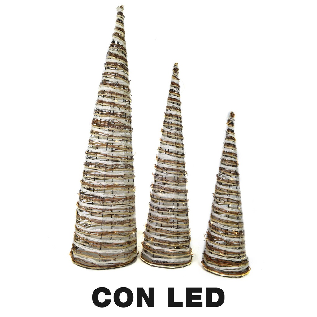 Albero 1-3 cono con led naturale cmxh100