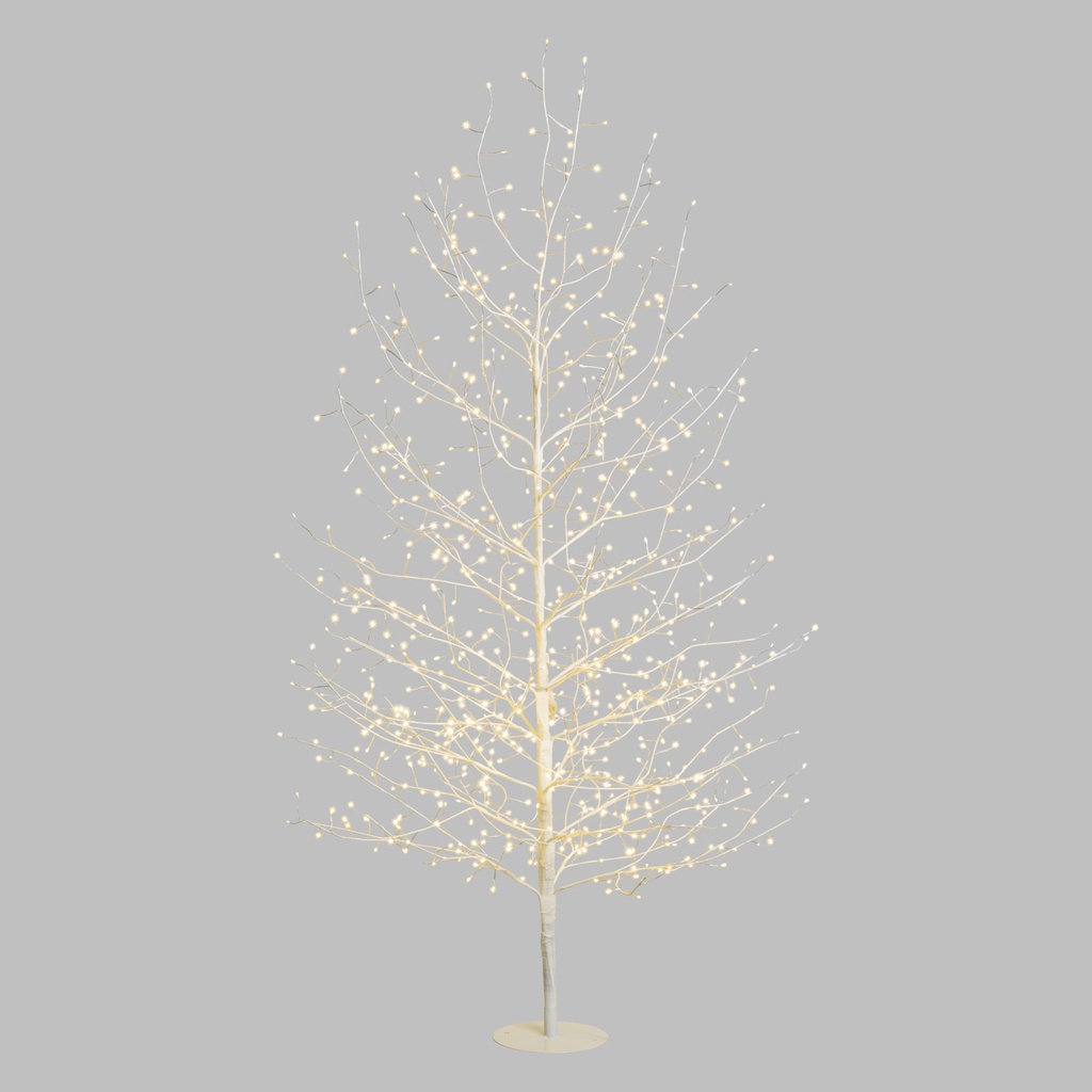 Albero Ramo TIGLIO Bianco H170cm 784 MicroLED FlashLED 4m+ø105xH170cm Luci di Natale