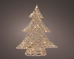 [20102464] Albero di Natale a micro LED su carta stabile per interni. L 10 x P 34 x H 40 cm
