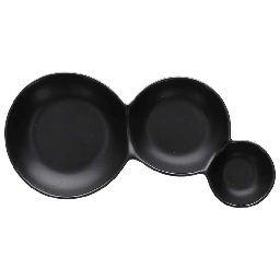 [20003731] Antipastiera 3 scomparti nera 24 cm in porcellana nero