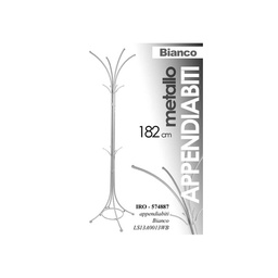 [GIC574887] Appendiabiti ufficio piantana bianco in metallo cm 182 h