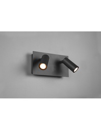 [TRIO222960242] Applique Da Esterno Tunga Doppio Spot Led Antracite Orientabile IP54 Trio Lighting
