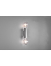 [TRIOR20182007] Applique Doppia Luce 2xE27 Vannes Nichel H18 cm Trio Lighting