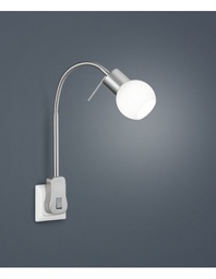 [TRIO891770107] Applique Led Orientabile Fred Nichel E Vetro Bianco Trio Lighting