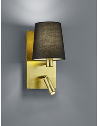 [TRIO271470279] Applique Moderna Oro con Paralume Nero e Spot Led Marriot Trio Lighting