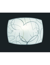 [1914615] Applique Rettangolare Spirelli 1xE27 Vetro Decorato Con Cerchi Trio Lighting