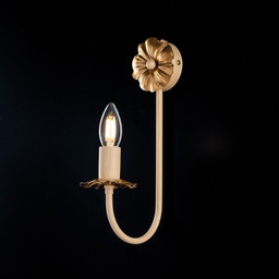 [BL228-AP1-AV] Applique in ferro Avorio Decape rifinitura Oro impero una luce 16x h33 cm