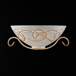[BL225-AP1-AV] Applique in ferro Avorio Decape rifinitura Oro una luce 33x16x h13 cm