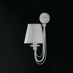 [BL105-AP1-BCO-PAR] Applique in ferro Bianco shabby una luce paralume Bianco 21x h38 cm
