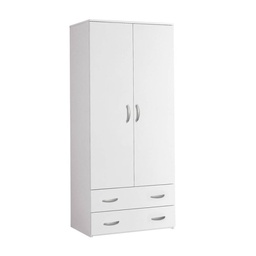 [A10487] (3c) Armadio da camera 2 ante e 2 cassetti bianco frassinato Cm 90x60xH 180