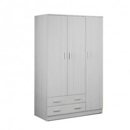 [A4570DEUK] Armadio in legno tre ante due cassetti Eucalipto 115x52x h182 cm