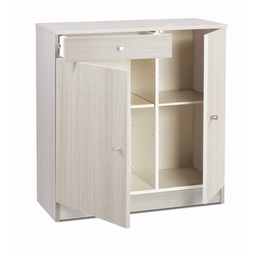 [O34200EUK] Armadio multiuso basso due ante un cassetto Eucalipto 77x34x h80 cm