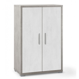 [ADB270CEOSK] Armadio multiuso due ante Cemento Bianco 71x41x h110 cm