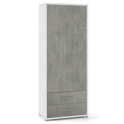 [ODB359OSCEK] Armadio multiuso due ante due cassetti Bianco Cemento 71x41x h182 cm