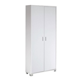 [O747BFBFK] Armadio multiuso slim due ante otto ripiani Bianco Cenere 83x29x h190 cm