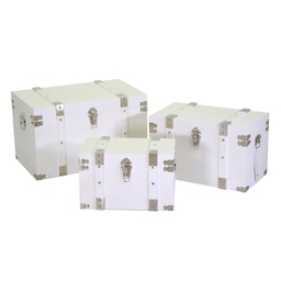 [V3862480000] Baule legno 1-3 bianco rettangolare cm 58x34h35