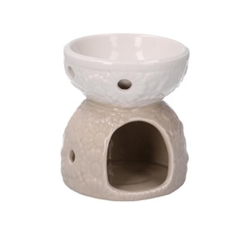 [V8535130000] Bruciaessenze ceramica bianco crema cmø10h11
