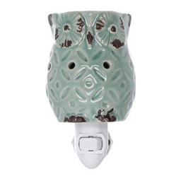 [V5601620000] Bruciaessenze plug ceramica gufo verde cm 7