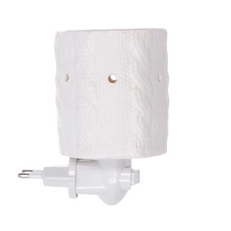[V5601650000] Bruciaessenze plug ceramica trecce bianco  cm 10
