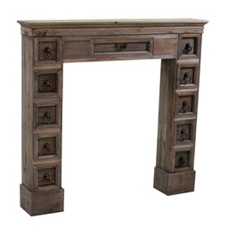 [V8036310000] Camino legno marrone con cassetti cm 108x18h101
