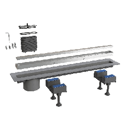 [DFLEX-371-B6822AL-120] Canalissima da pavimento con griglia in alluminio 1200 mm