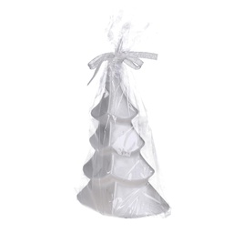 [V5512190000] Candela paraffina albero argento cm7h18,5
