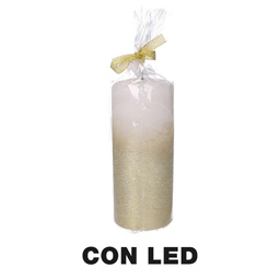 [V5512220000] Candela paraffina led oro cm ø8h18