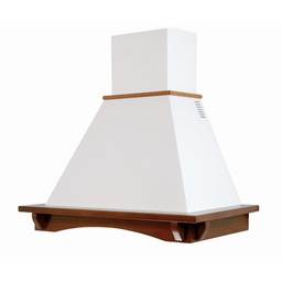 [ART894694] Cappa cucina rustica bianca CASTELLO con cornice in legno intarsio cm 90