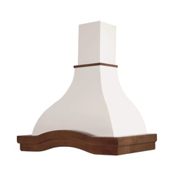 [ART894793] Cappa cucina rustica bianca EGIZIA con cornice in legno intarsio cm 90