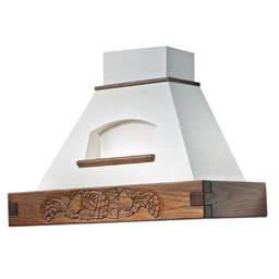 [ART896001] Cappa cucina rustica bianca EPOQUE con cornice in legno intarsio cm 120