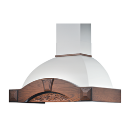 [ART894830] Cappa cucina rustica bianca GAIA MAX con cornice in legno intarsio cm 90