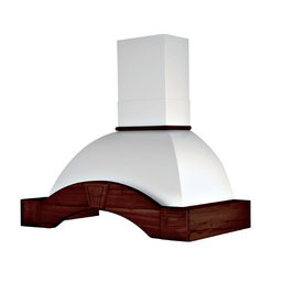 [ART894823] Cappa cucina rustica bianca GAIA con cornice in legno intarsio cm 90