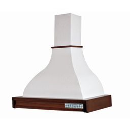 [ART894915] Cappa cucina rustica bianca TAORMINA con cornice in legno intarsio cm 90
