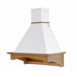[ART894953] Cappa cucina rustica bianca VIENNA con cornice in legno intarsio cm 90