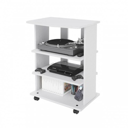 [2G-69CQ-1EKJ] Carrello porta Tv Bianco Frassinato 3 ripiani Cm 60x45xH 81