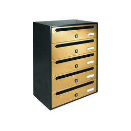 [CAP56870] Cassetta Postale Verticale 5 Posti Oro