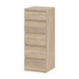[CAP93359] Cassettiera 5 cassetti cm 40 x 40 x 107 h salvaspazio rovere