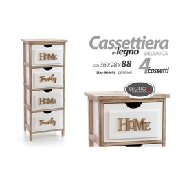[GIC805691] Cassettiera Home Family bianco legno cm 88 h