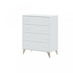 [CAP12326] Cassettiera con piedini alti bianca cm 77.5 x 40 x 95 h