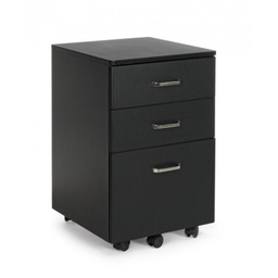 [B3710200] Cassettiera da ufficio in MDF tre cassetti Nero NADIR 40x44x h65 cm