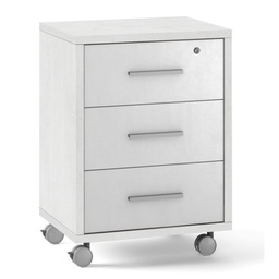 [ADB733OSOS] Cassettiera per ufficio tre cassetti con ruote Bianco Ossido 51x41x h71 cm