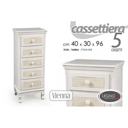 [GIC760884] Cassettiera vienna bianco cm 40 x 30 x 96 h