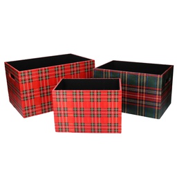 [V6337230000] Cassetto ecopelle 1-3 scozzese rettangolare cm 36x24h20