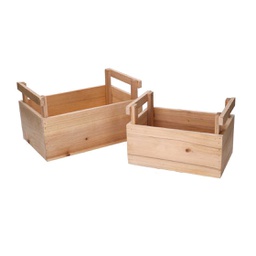 [V5035940000] Cassetto legno con manici 1-2 naturale rettangolare cm 26