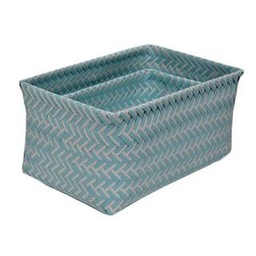 [V2316350000] Cassetto plastica 1-2 azzurro rettangolare cm 30x19h15