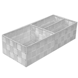 [V2321160000] Cassetto poliestere bianco 3 scomparti cm 37x17h10