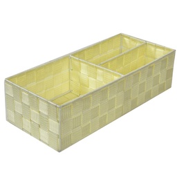 [V23152400BI] Cassetto poliestere crema 3 scomparti cm 37x17h10