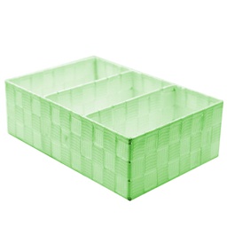 [V2321540000] Cassetto poliestere verde chiaro 3 scomparti rettangolare cm 31x21h10