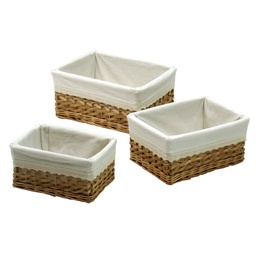 [V2312950000] Cassetto vimini fodera pizzo 1-3 rettangolare cm 42x31h19